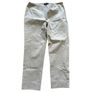 Lafayette 148 Tan Cropped Bleecker Straight Leg Career Chino Pants